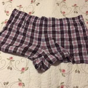 Plaid pajama shorts